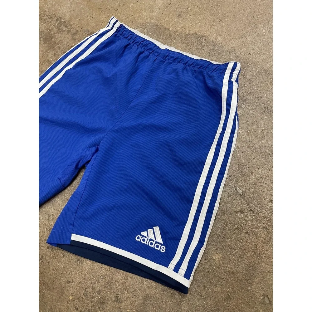 Adidas Shorts Youth 14 Blue 3-Stripes Adizero Athletic Soccer Running Gym‎